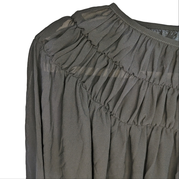 French Kiss Sheer Black Long Sleeve Blouse | Size S - Picture 2 of 8
